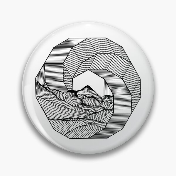 Item preview, Mountain circle geometry Linien Illustration Fine Art  designed and sold by line212line.