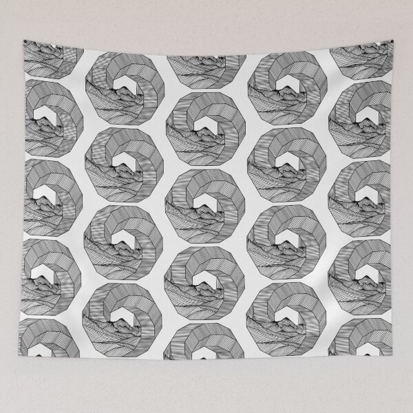 Item preview, Mountain circle geometry Linien Illustration Fine Art  designed and sold by line212line.