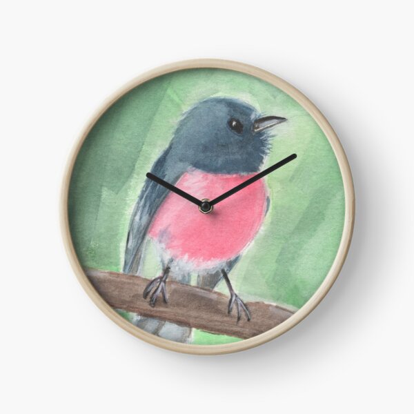 Pink Robin Clock