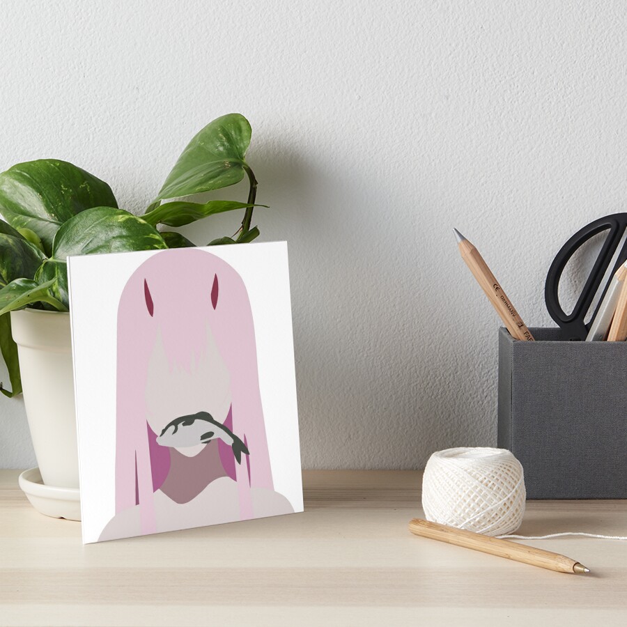 Zero Two Fish Franxx Art Board Print By Kaitlynpaints Redbubble