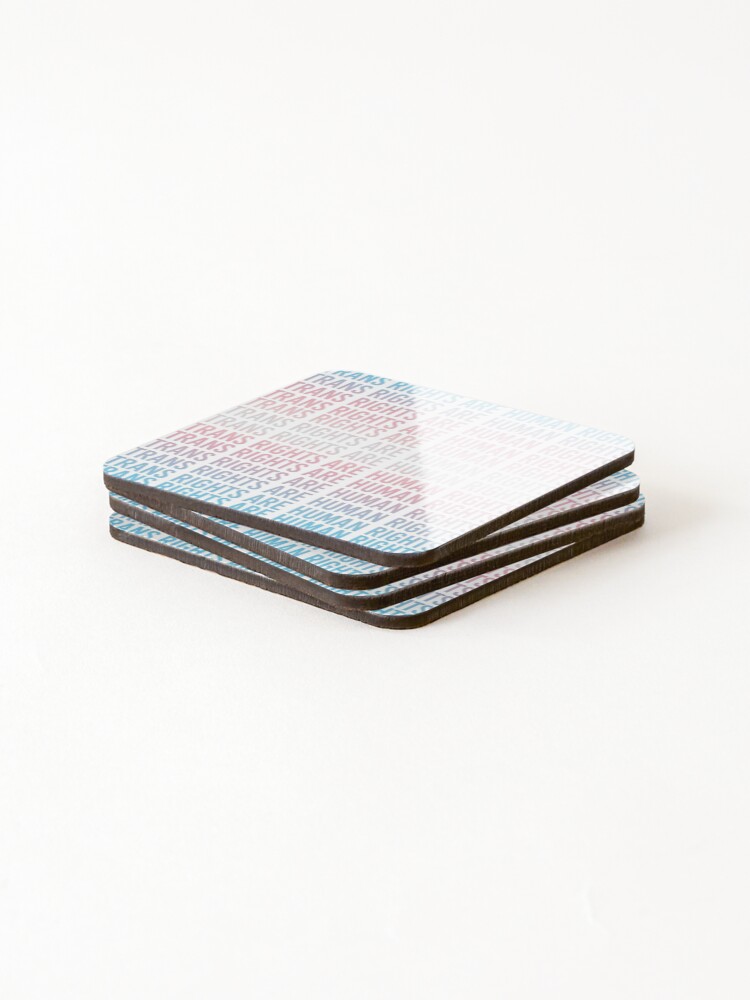 Thumbnail 4 of 5, Coasters (Set of 4), Trans Rights Are Human Rights designed and sold by Merch-For-All.