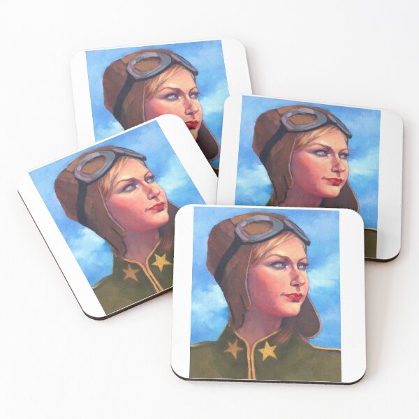 Item preview, The Aviatrix ~oil painting designed and sold by Roz McQuillan Fine Art & Photography.
