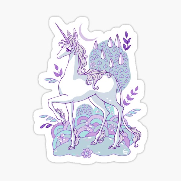 The Last Unicorn Illustration Sticker