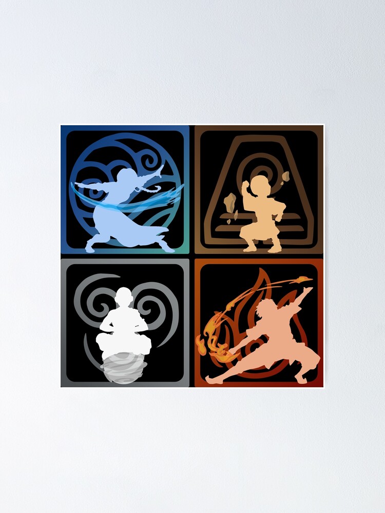 Aang All Four deals Elements Poster Painting canvas 20*30inch