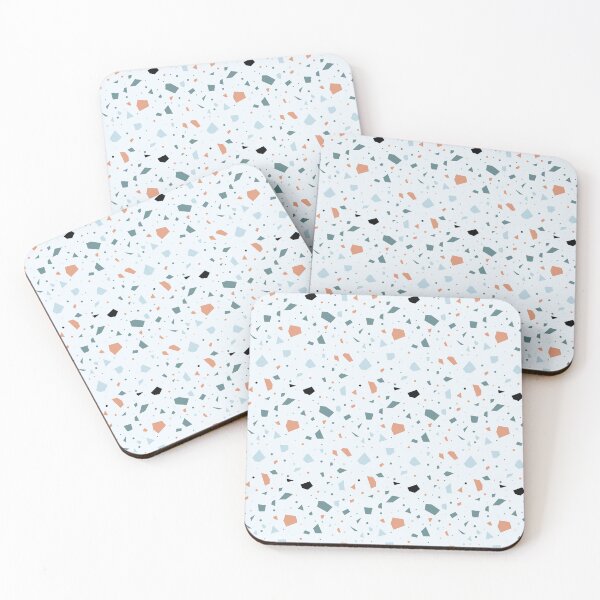 Item preview, Terazzo Turquoise Orange and Black on Light Blue Pattern designed and sold by Alicia Chee.