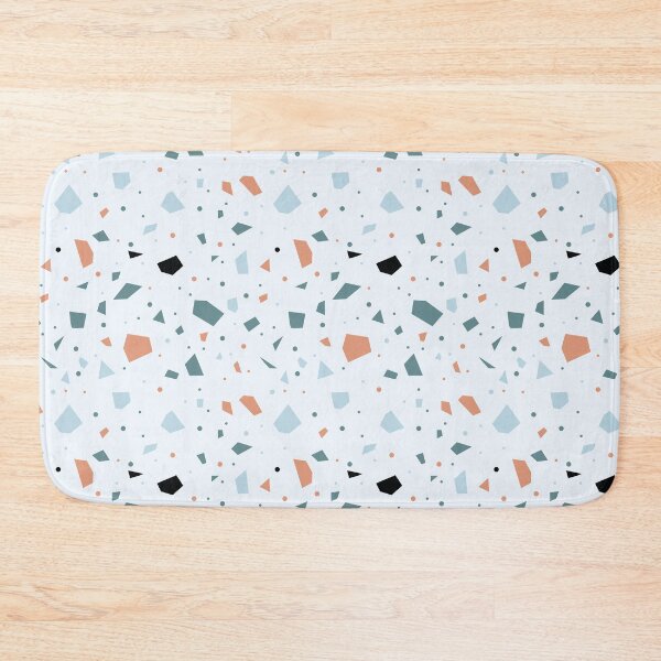 Item preview, Terazzo Turquoise Orange and Black on Light Blue Pattern designed and sold by Alicia Chee.