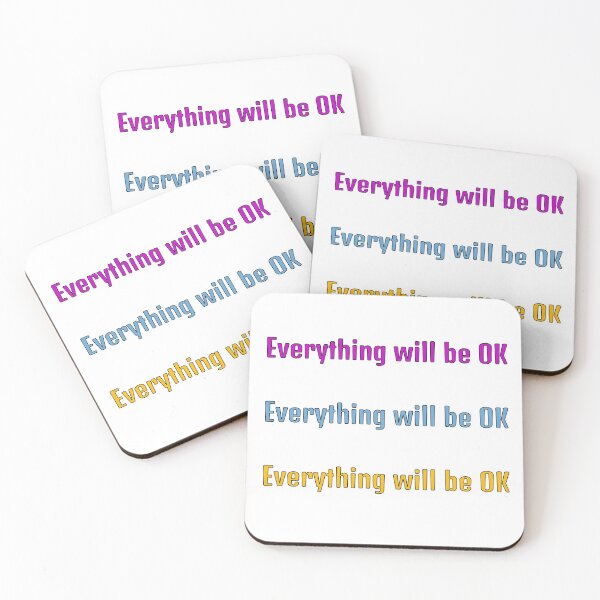 Item preview, everything will be ok sticker pack pink blue yellow designed and sold by Inspirationmotivation.