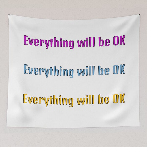 Item preview, everything will be ok sticker pack pink blue yellow designed and sold by Inspirationmotivation.