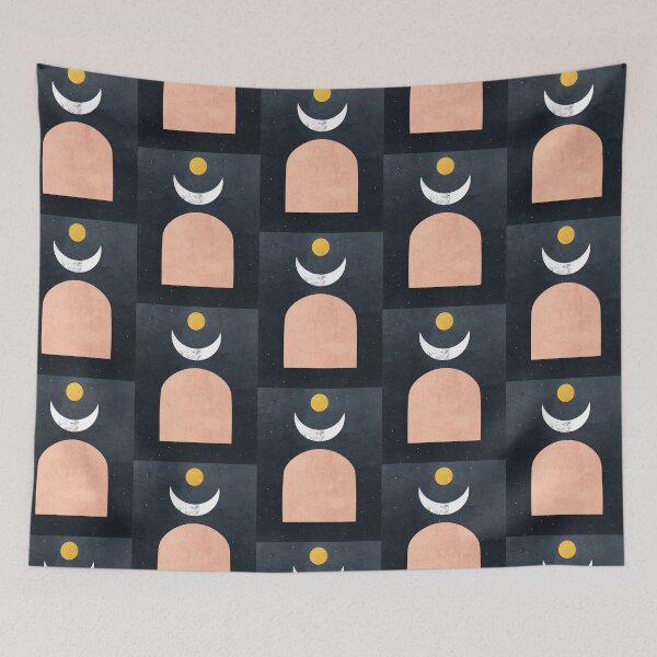 Item preview, Abstract Moon Night Sky Art - Simple Minimal Terracotta - Illustration - Textured designed and sold by seaniekai.