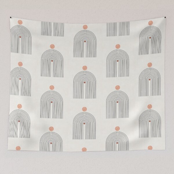 Item preview, Abstract Rainbow Line Bohemian Art - Simple Minimal Terracotta - Illustration - Textured designed and sold by seaniekai.