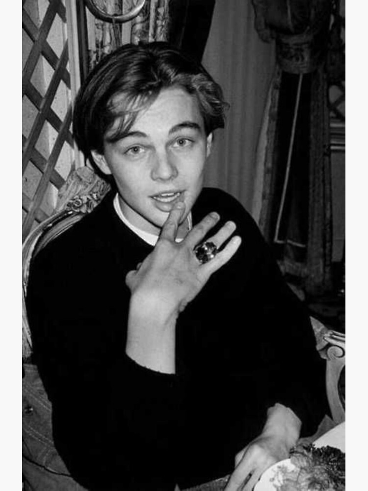Disover Young Leonardo DiCaprio in Black and White Premium Matte Vertical Poster