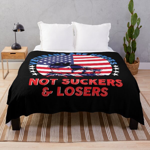 Item preview, Veterans Are Heroes Not Suckers & Losers Vintage USA Flag designed and sold by KhanWill.