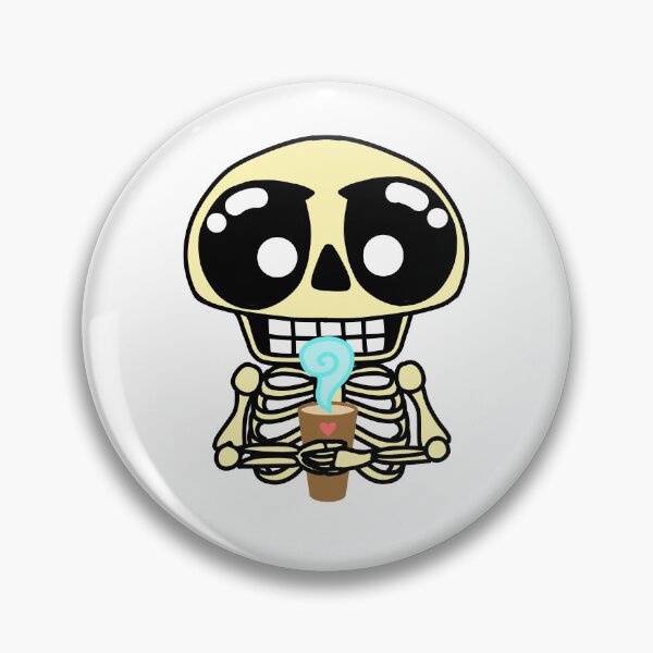 Item preview, Cute skeleton drinking coffee designed and sold by FiddlesAndPho.