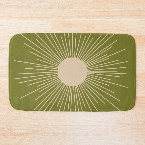 Item preview, Mid-Century Modern Retro Minimalist Sunburst in Mid Mod Beige and Olive Green designed and sold by kierkegaard.