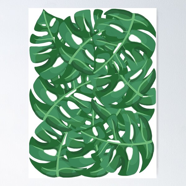 Monstera leaf pattern Poster