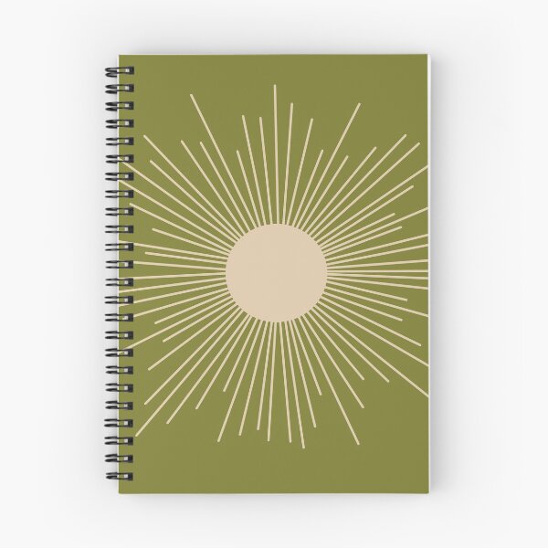 Item preview, Mid-Century Modern Retro Minimalist Sunburst in Mid Mod Beige and Olive Green designed and sold by kierkegaard.