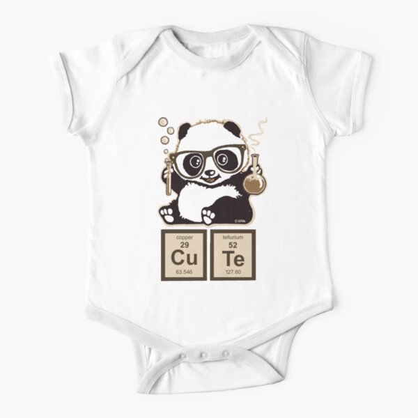 Chemistry panda discovered cute Short Sleeve Baby One-Piece