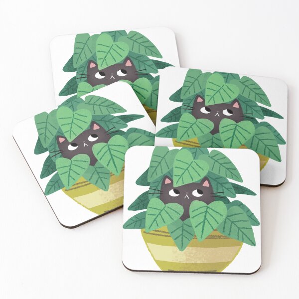 Item preview, Black Cat In planter designed and sold by michelledraws.