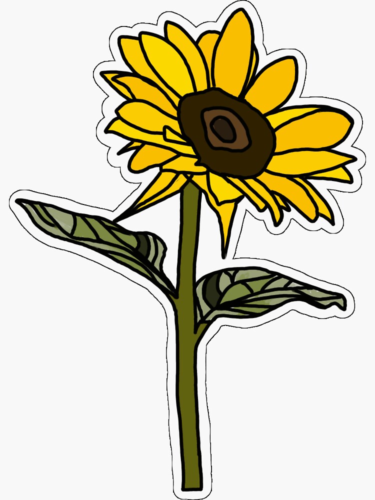 "Yellow Sunflower Sticker" Sticker by s11594967 Redbubble