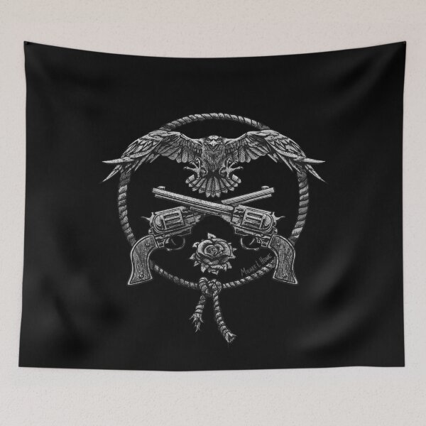 Item preview, Twin Revolvers Hawk Rope and Rose Distressed Design designed and sold by MichaelHoweArts.