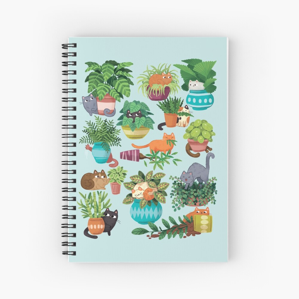 Cats And Plants Spiral Notebook