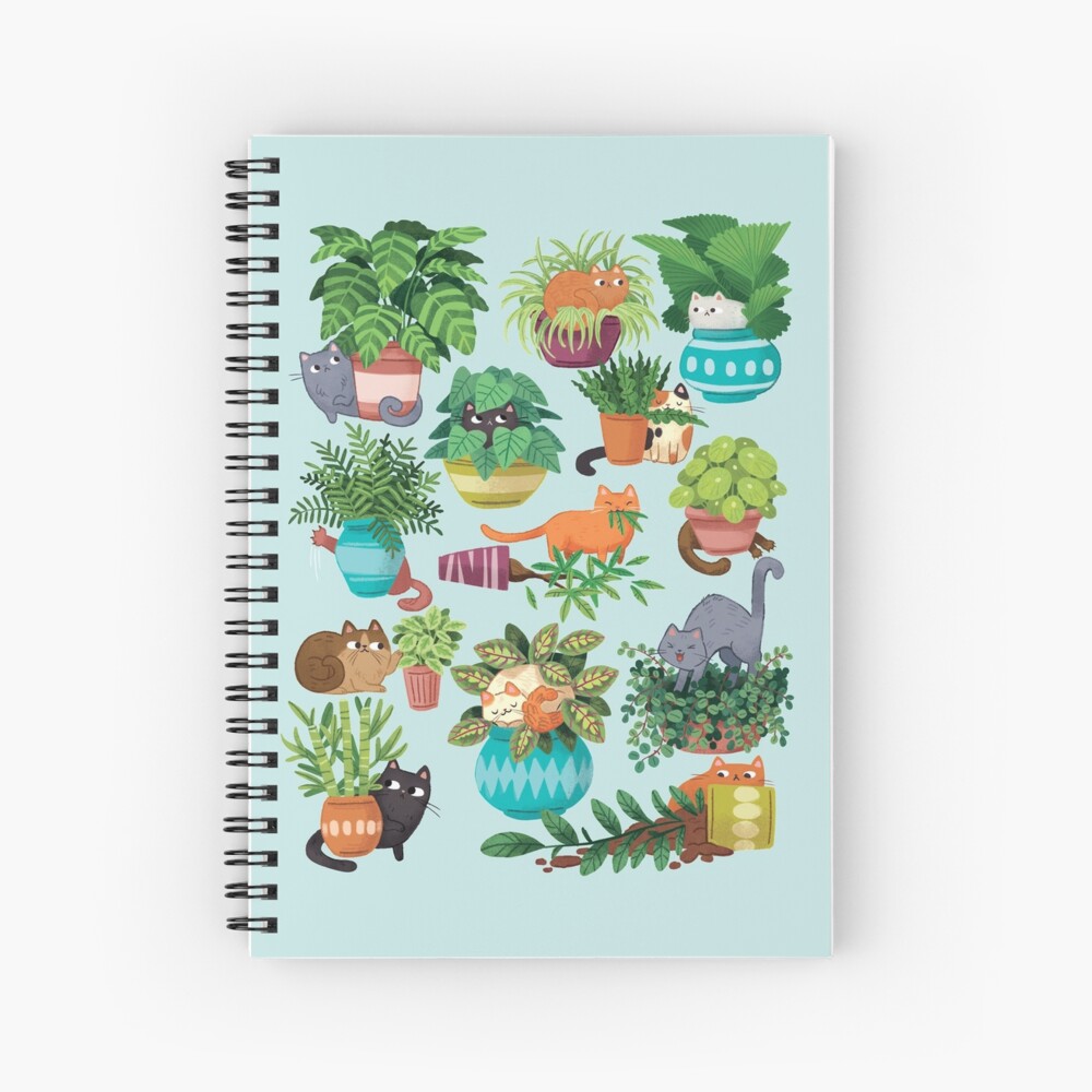 Cats And Plants  Spiral Notebook