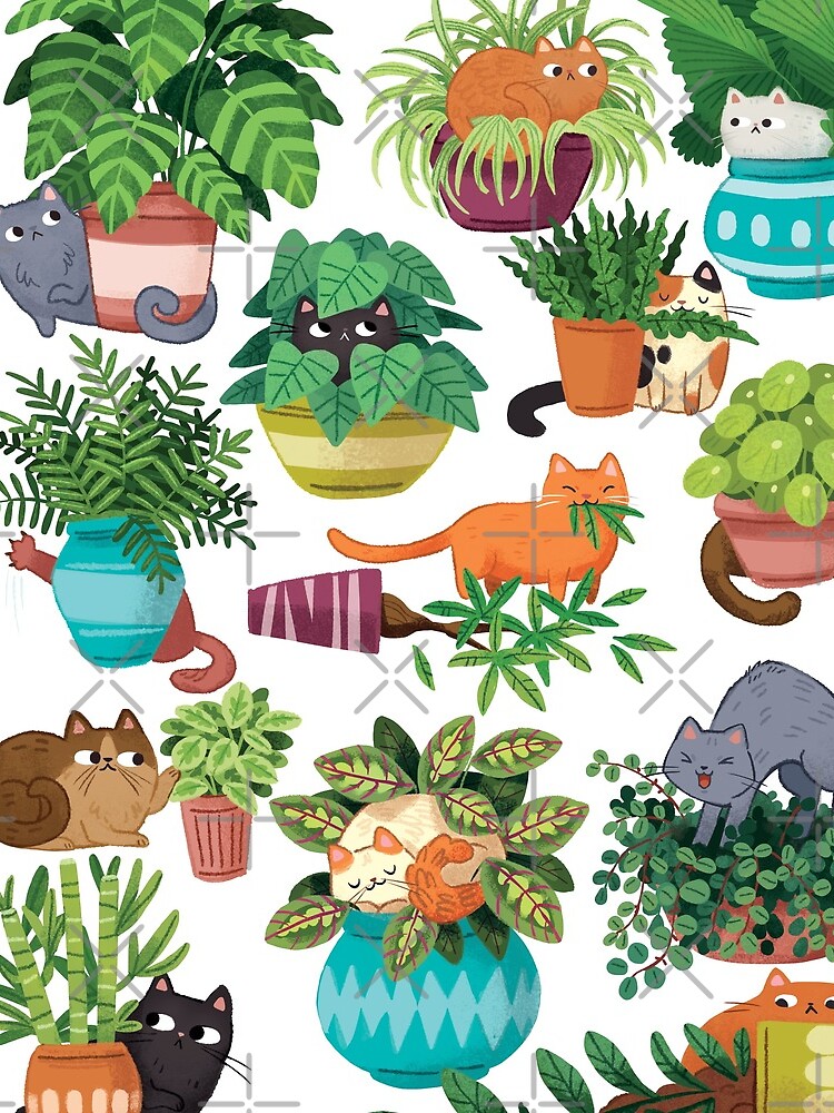 Cats And Plants by michelledraws