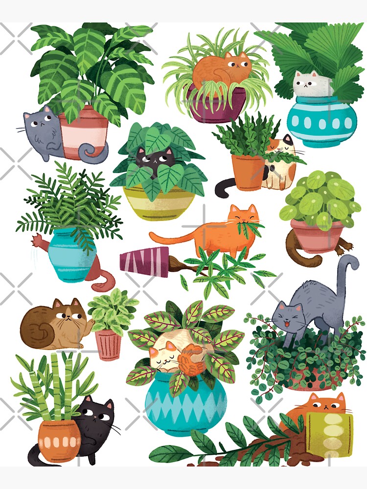 Cats And Plants by michelledraws