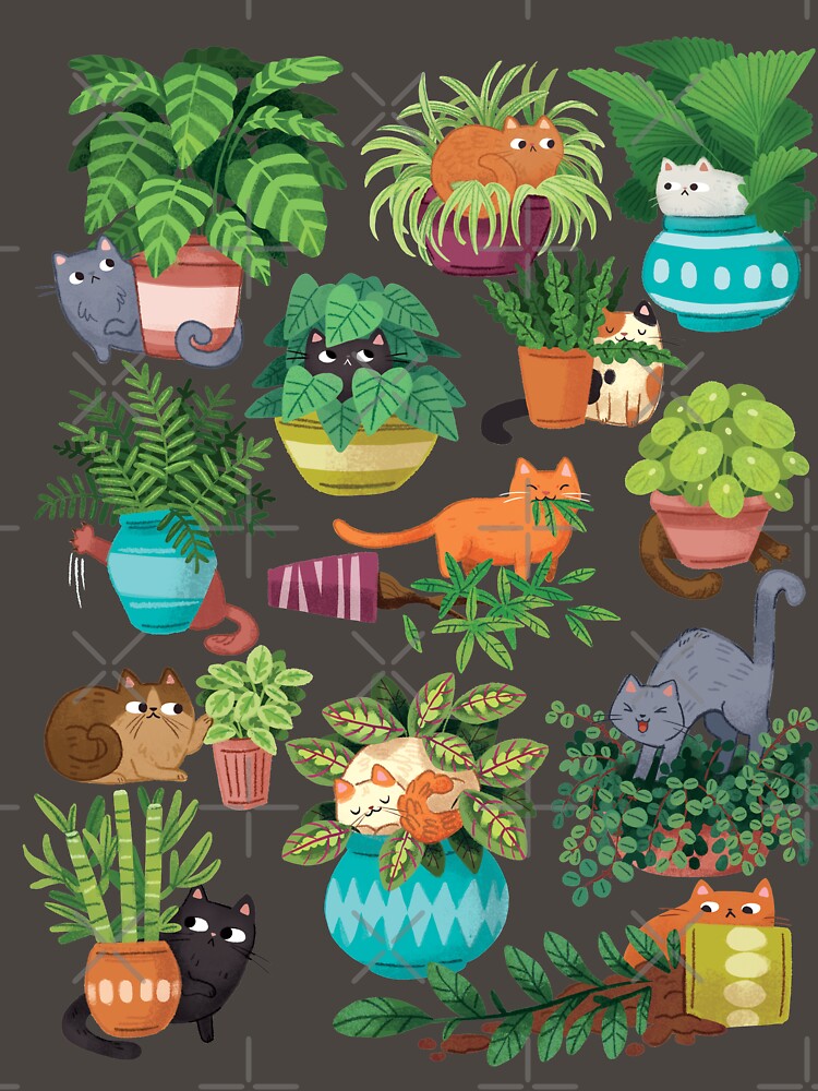 Thumbnail 7 of 7, Classic T-Shirt, Cats And Plants  designed and sold by michelledraws.
