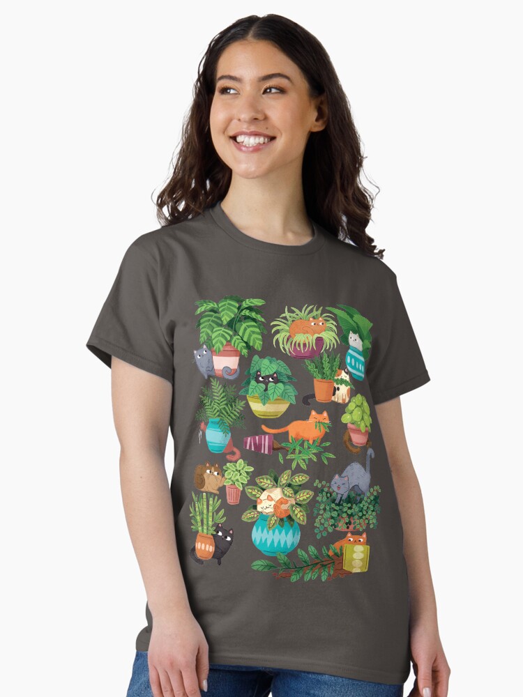 Thumbnail 2 of 7, Classic T-Shirt, Cats And Plants  designed and sold by michelledraws.