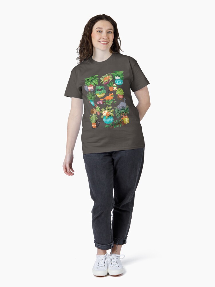 Thumbnail 4 of 7, Classic T-Shirt, Cats And Plants  designed and sold by michelledraws.