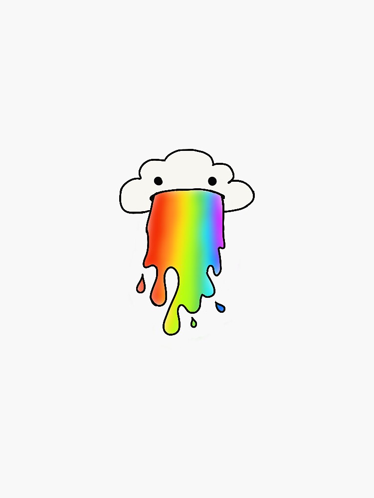 "cloud throwing up a rainbow" Sticker for Sale by Redbubble