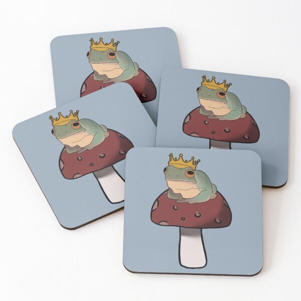 Item preview, king frog on a mushroom  designed and sold by astatine designs.