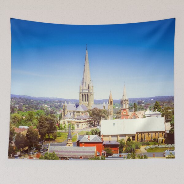 Item preview, Sacred Heart Cathedral Seen from Poppet Head - Bendigo designed and sold by Steven Jodoin.