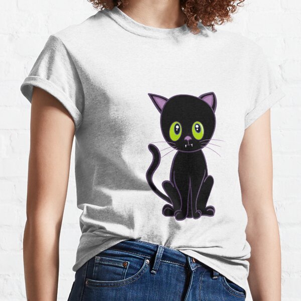 Black Halloween cat Classic T-Shirt