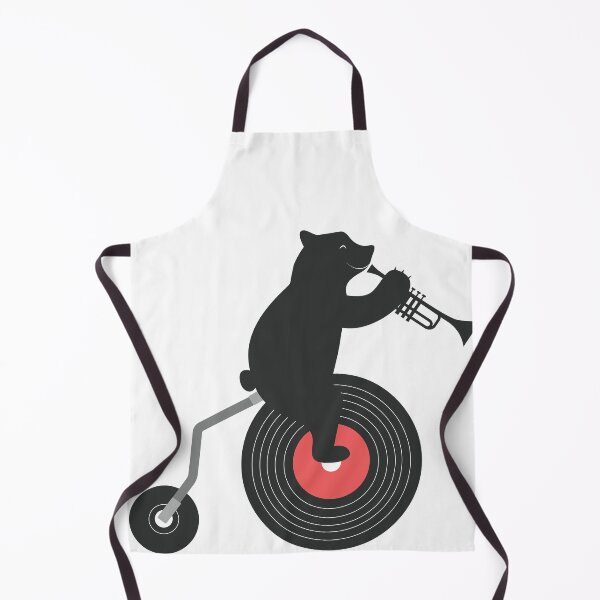Item preview, Black Bear with his Trumpet on Penny farthing Bike designed and sold by thewishdesigns.