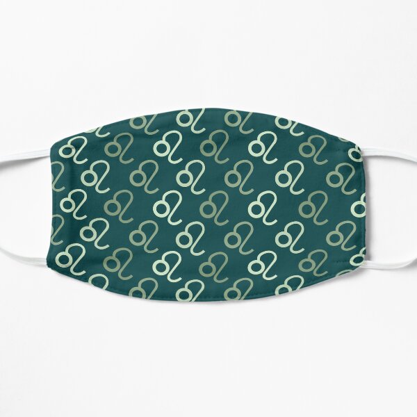 Astrology green lion sign, zodiac symbol green background Flat Mask