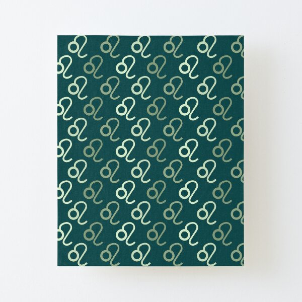 Astrology green lion sign, zodiac symbol green background Canvas Mounted Print