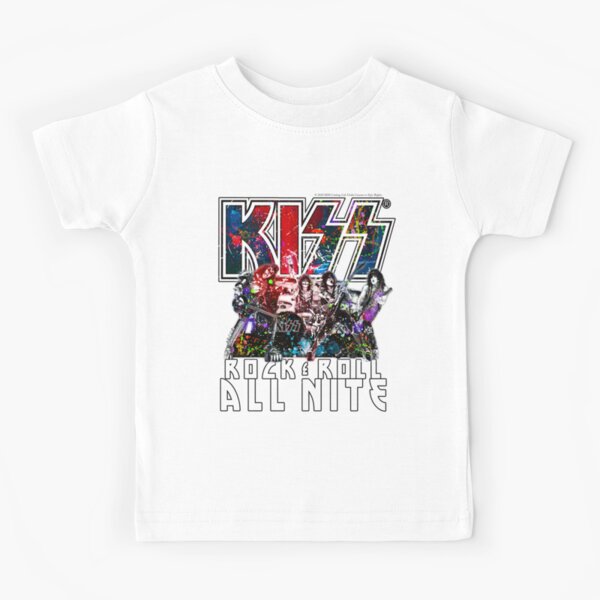 Kiss Rock n Roll All Nite Colorful Classic Rock Kids T-Shirt