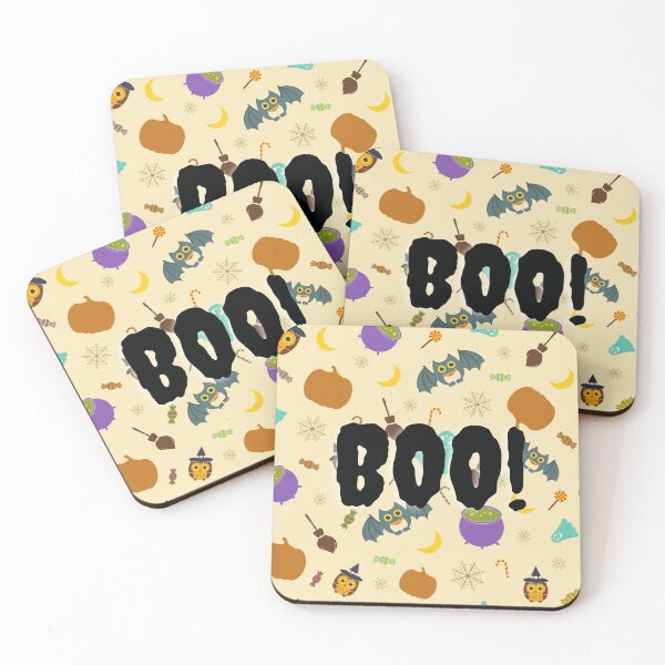 Item preview, Boo, Halloween Spooky Owl, Spiders web, Cauldron, Ghosts, Pumpkins, Brooms, Harvest Moon, Candy, Bats,    designed and sold by Krafty  Arts Studio.