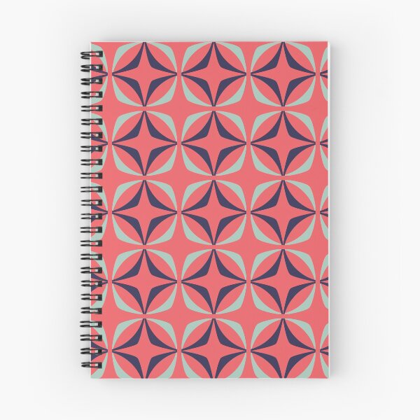 Item preview, Mid Century Modern Geometric Pattern in Navy and Coral designed and sold by jasper-maeve.
