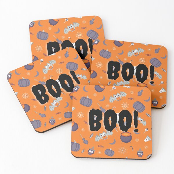 Item preview, Boo, Halloween Spooky Owl, Spiders web, Cauldron, Ghosts, Pumpkins, Brooms, Harvest Moon, Candy, Bats,    designed and sold by Krafty  Arts Studio.