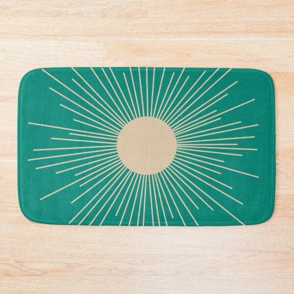 Item preview, Sunburst - Mid-Century Modern Retro Minimalist Sun in Mid Mod Beige and Turquoise Teal designed and sold by kierkegaard.