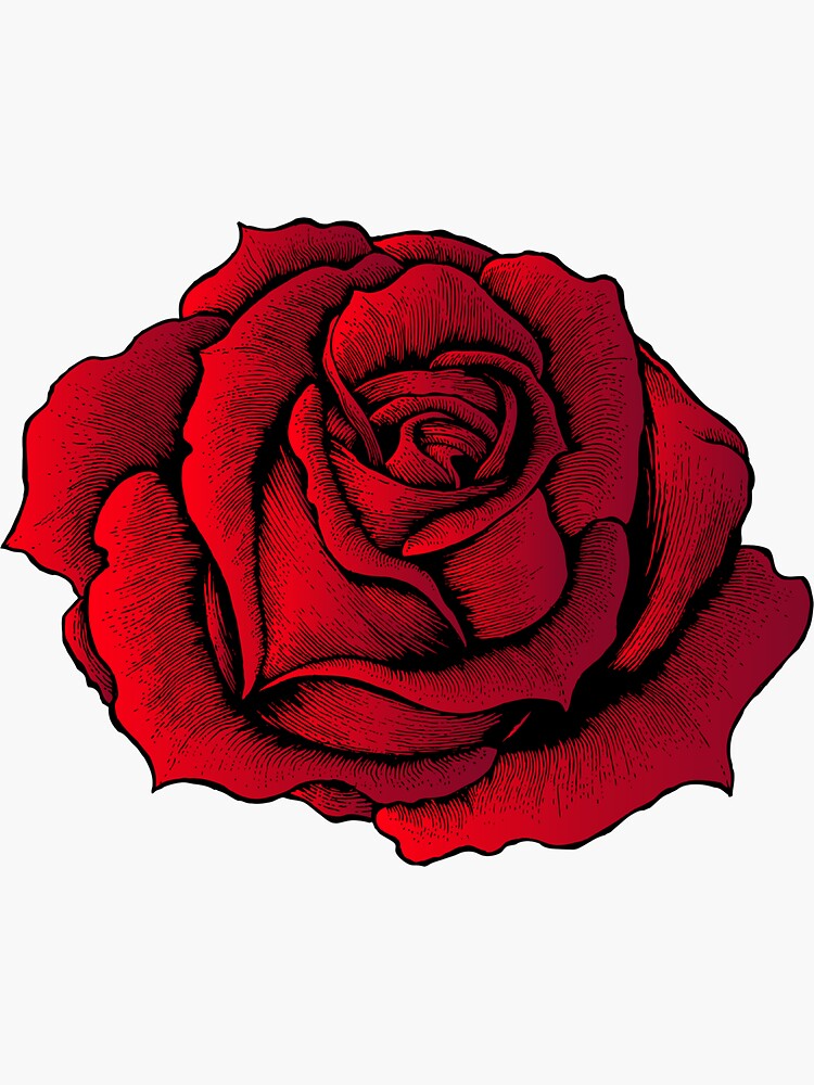 Rose summer RED Sticker for Sale by landrcreationz