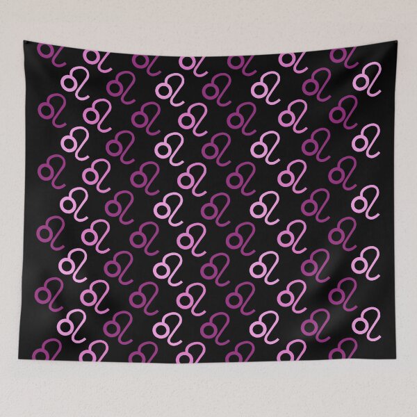 Item preview, Pink lion sign pattern, zodiac symbol black background designed and sold by Stéphane  Thirion.