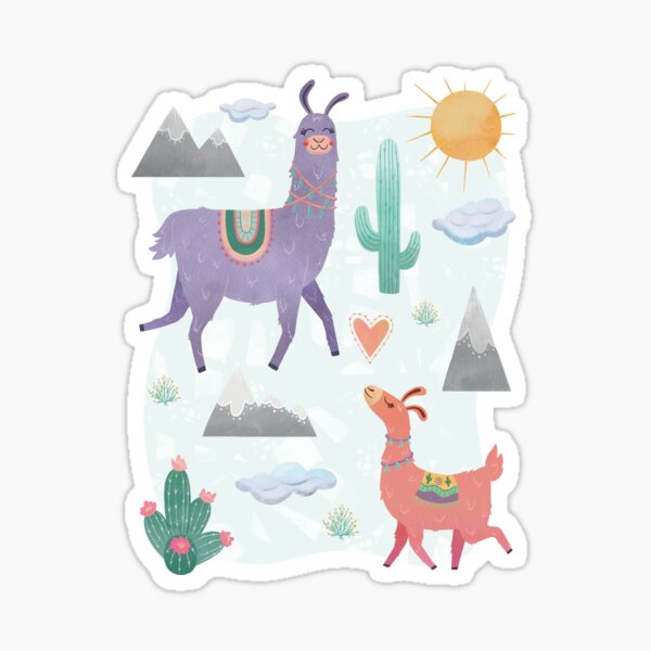 Llama Mama Mountain Desert Love Sticker