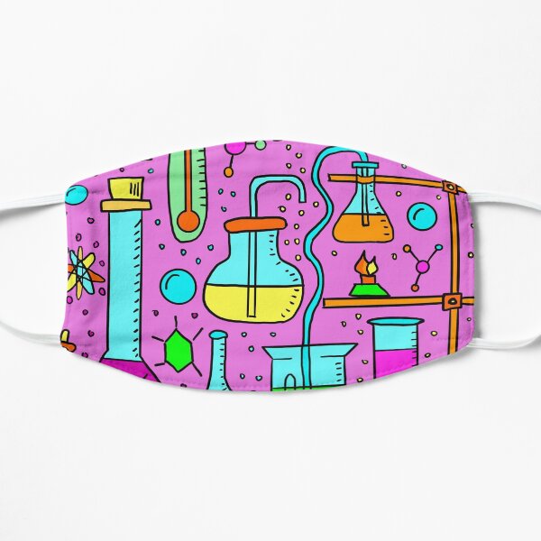 mad scientist's lab Flat Mask