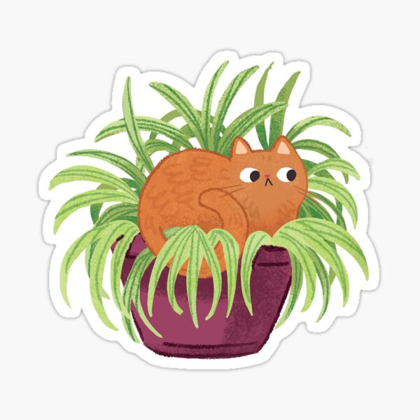 Item preview, Tabby Cat In Planter designed and sold by michelledraws.