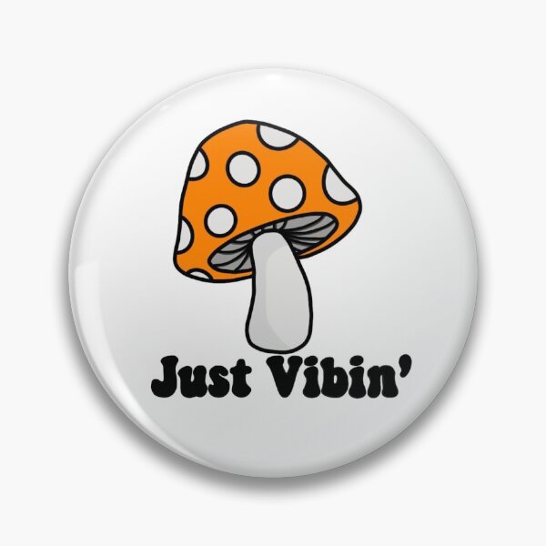 Item preview, Orange “Just Vibin’” Mushroom designed and sold by Fresh-Pressed.
