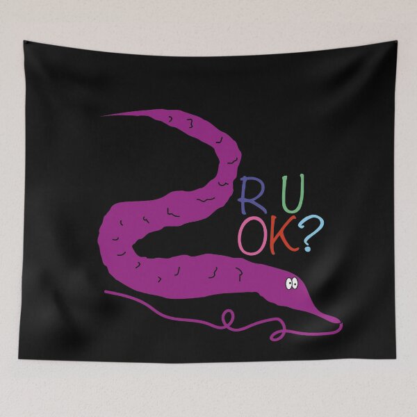 Item preview, Worm on a string - R U OK?  designed and sold by Craftaholic.